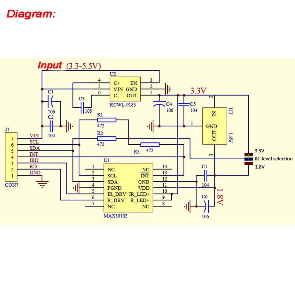 MAX30102 Blood Oxygen - heart rate Sensor | Electronics in Touch Co.
