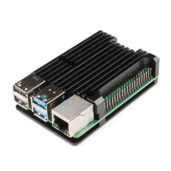 Aluminum Heatsink Case for Raspberry Pi 4 - Obsidian Black