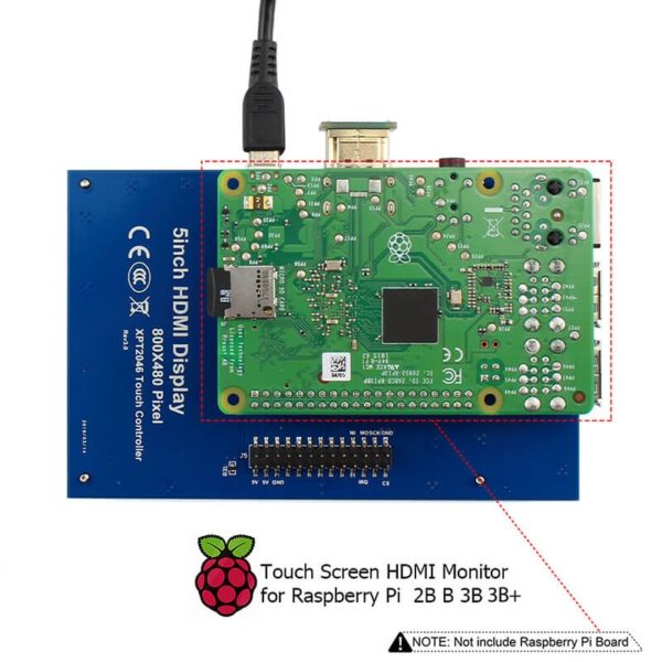 HDMI 5 Inch 800x480 TFT Display with Backlight Control