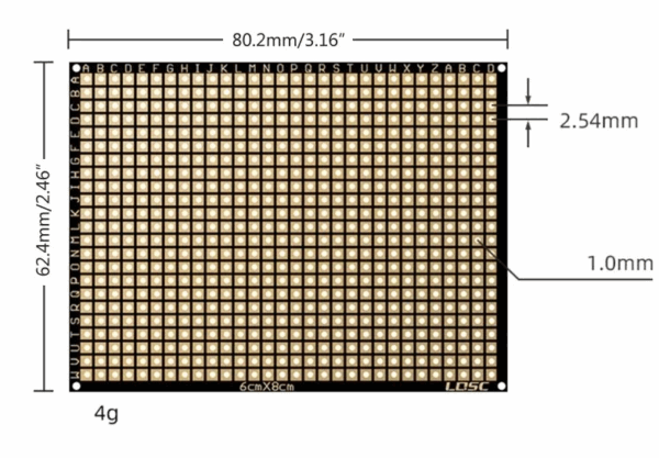 Flexible Double Side PCB FR4 6x8cm 0.4mm bread board - Image 2