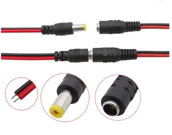 12V 5A Male & Female Connectors DC jack 2.1mm - Image 2