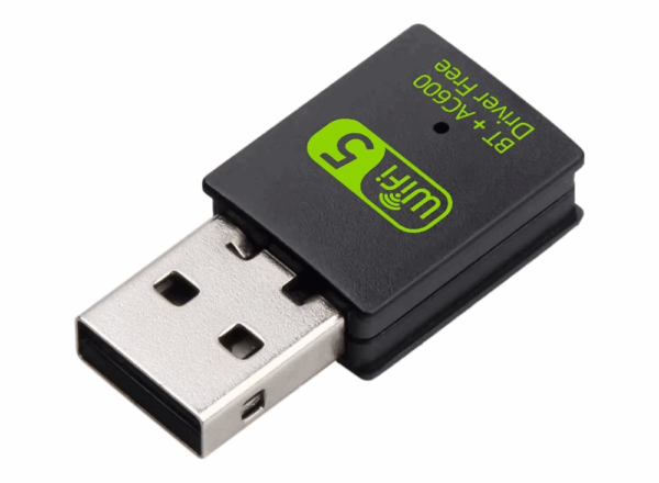 600Mbps Dual Band WiFi + Bluetooth Adapter for PC/Laptop- (CD Free Version, WiFi Hotspot Supported, 2.4GHz + 5GHz) dongle