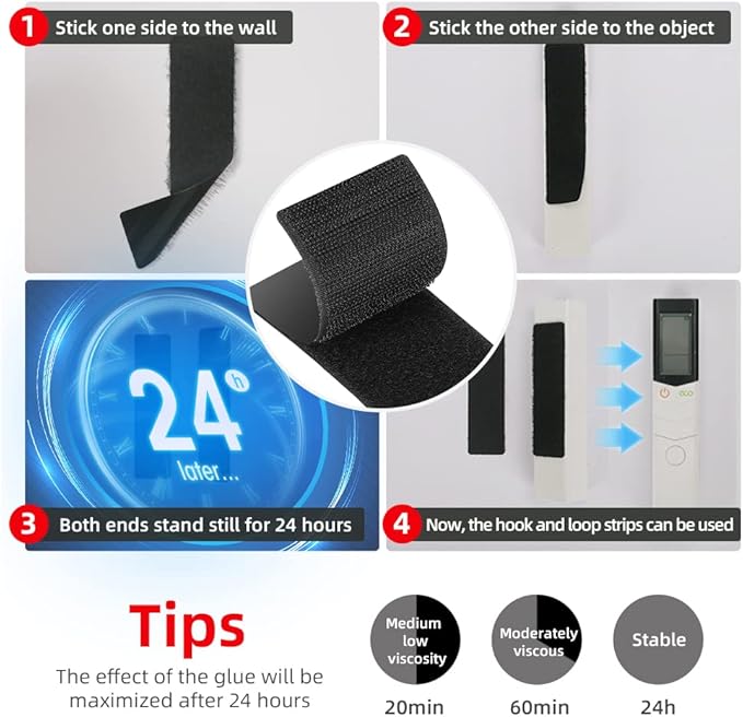Strong Double-Sided Tape with Hook and Loop 5cm x 15cm - Image 3